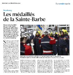 Les médaillés de la Sainte Barbe - Strasbourg